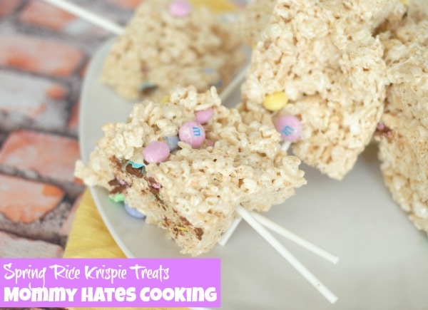 Spring Rice Krispies Treats with M&Ms