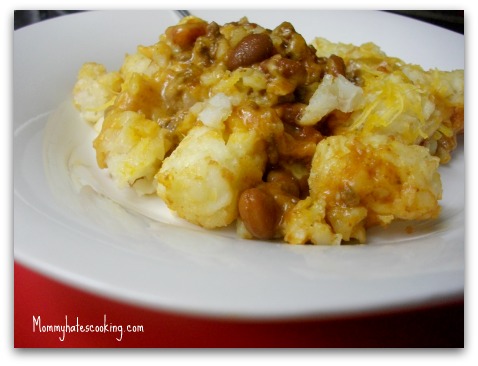 Chili Cheese Tater Tot Casserole