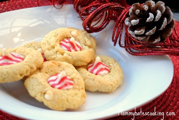 Candy Cane Kisses Cookies