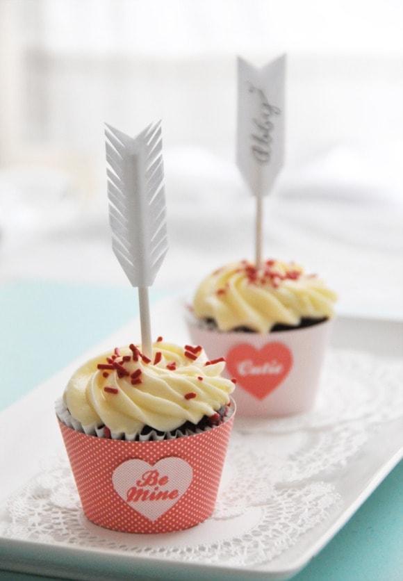 Valentine’s Treat-Cupid’s Arrow Cupcakes