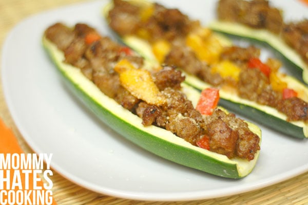 Parmesan Pork Zucchini Boats