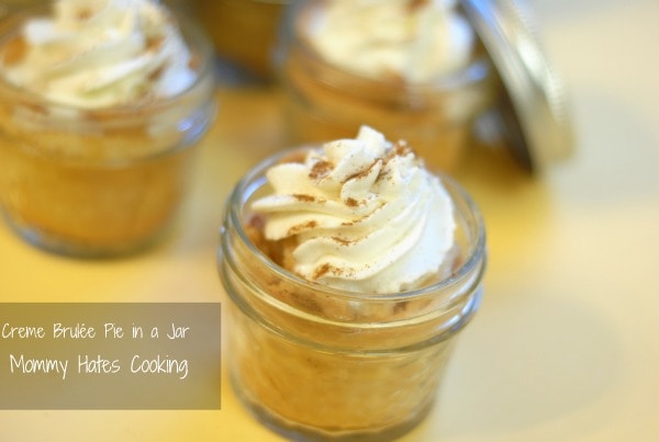 Creme Brulée Pie in a Jar