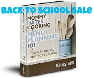Back to School Menu Planning E-Book Sale