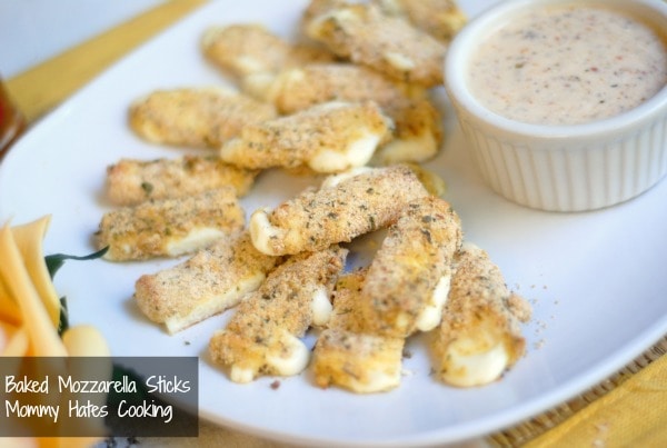 Creamy Tomato Dip and Baked Mozzarella Sticks