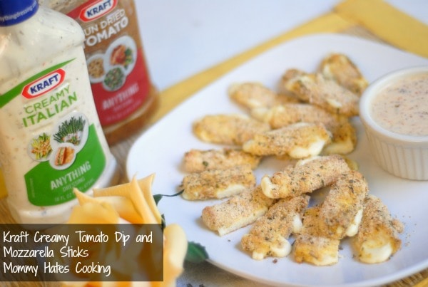 Creamy Tomato Dip and Gluten Free Mozzarella Sticks