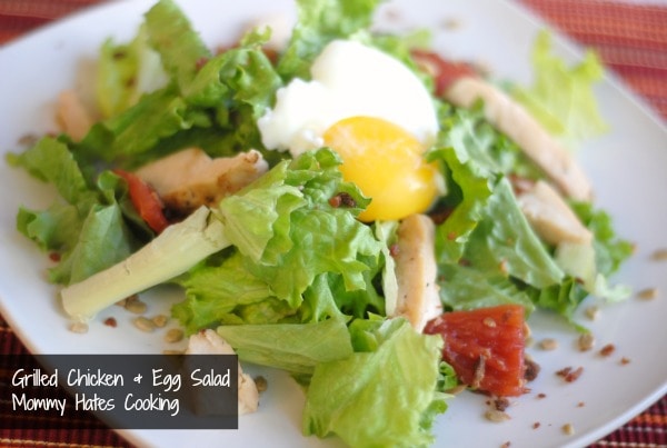 Poached Egg Chicken Salad