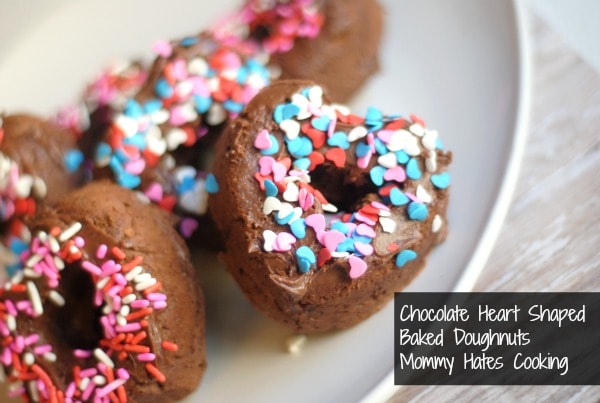Chocolate Baked Heart Shaped Doughnuts