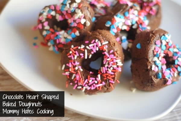 Chocolate Baked Heart Shaped Doughnuts