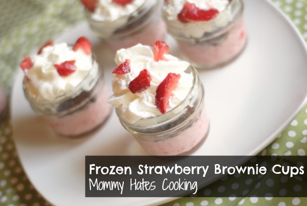 Frozen Strawberry Brownie Cups
