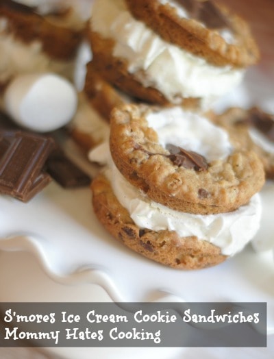 S’mores Ice Cream Cookie Sandwiches {Gluten Free Optional}