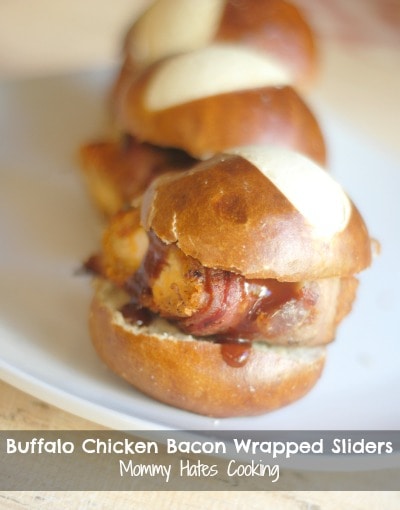 Buffalo Chicken Bacon Wrapped Sliders