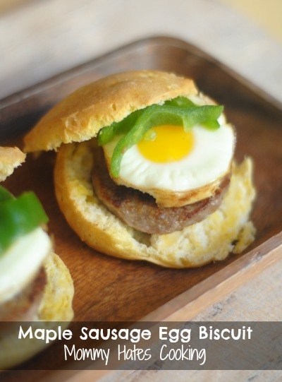 Maple Sausage Egg Biscuits