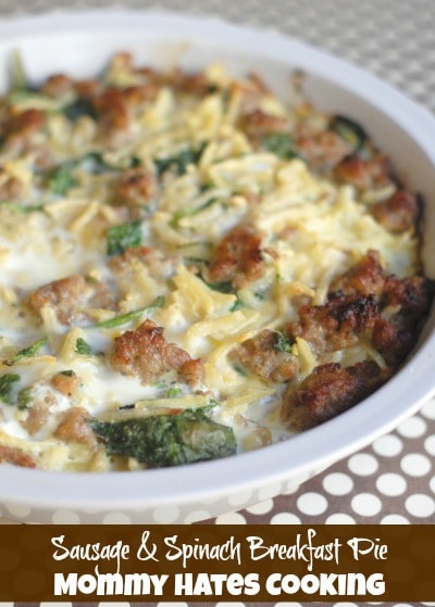 Sausage & Spinach Breakfast Pie
