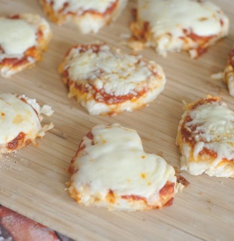 Mini Heart Shaped Pizzas