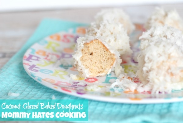Coconut Glazed Baked Doughnuts