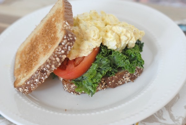 Kale Egg Salad Sandwiches