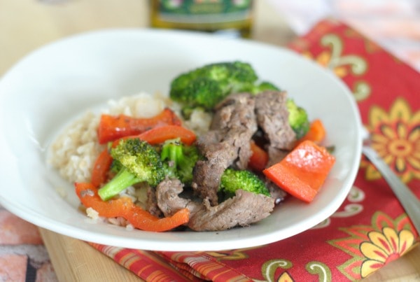 Fresh Veggie & Steak Stir Fry with Pompeian
