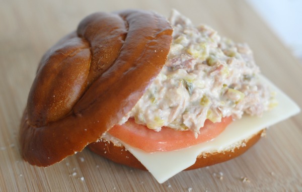 Pretzel Roll Tuna Salad Sanwiches