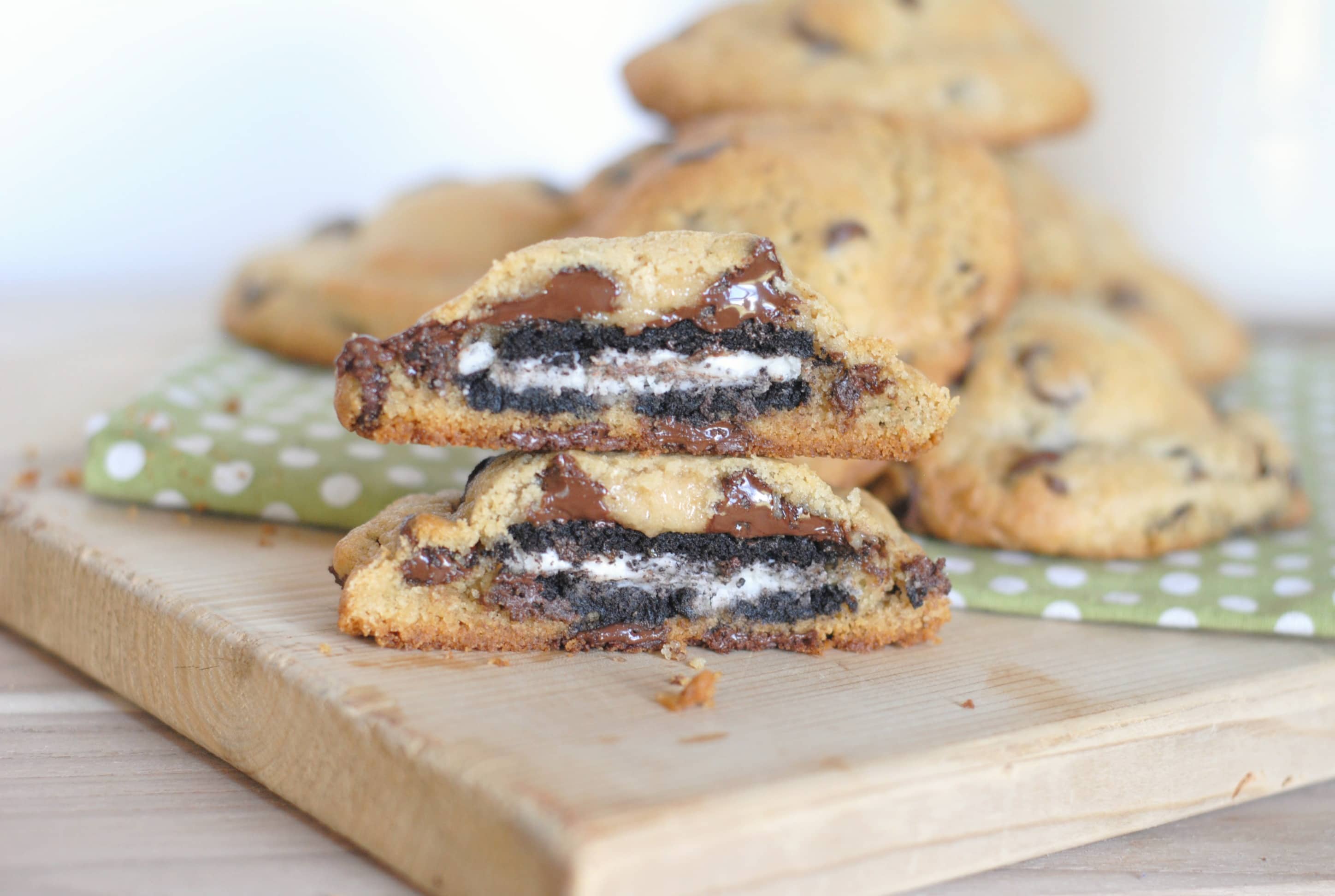Oreo Stuffed Chocolate Chip Cookies