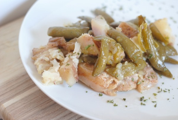 Slow Cooker Pork Chops with Green Beans & Potatoes