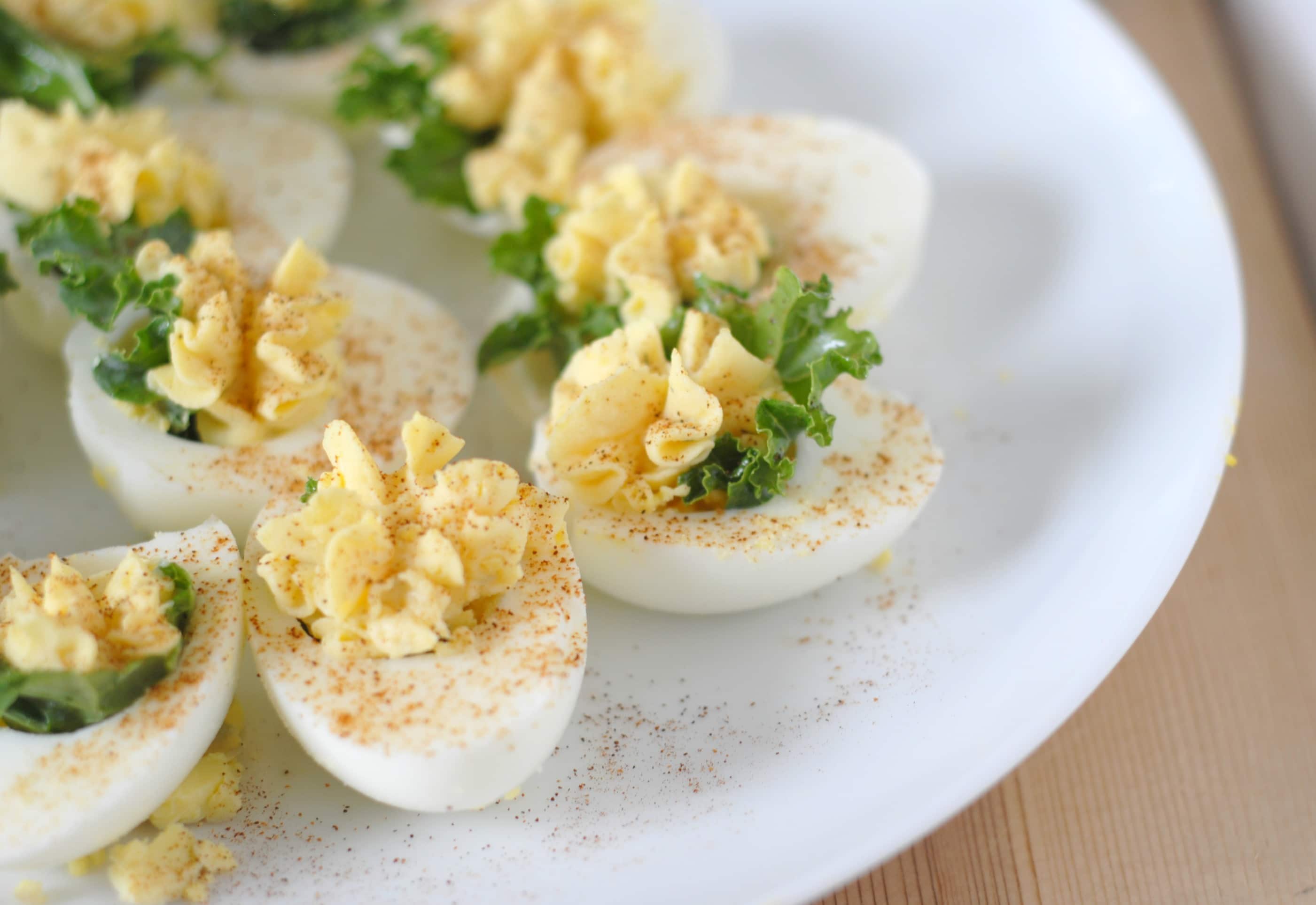 Kale Stuffed Deviled Eggs