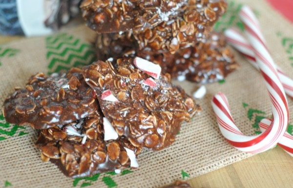 Peppermint Mocha No Bake Cookies