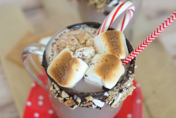 Peppermint S’mores Hot Chocolate Floats