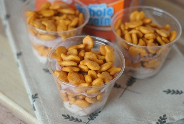 Meat & Goldfish Crackers Parfaits