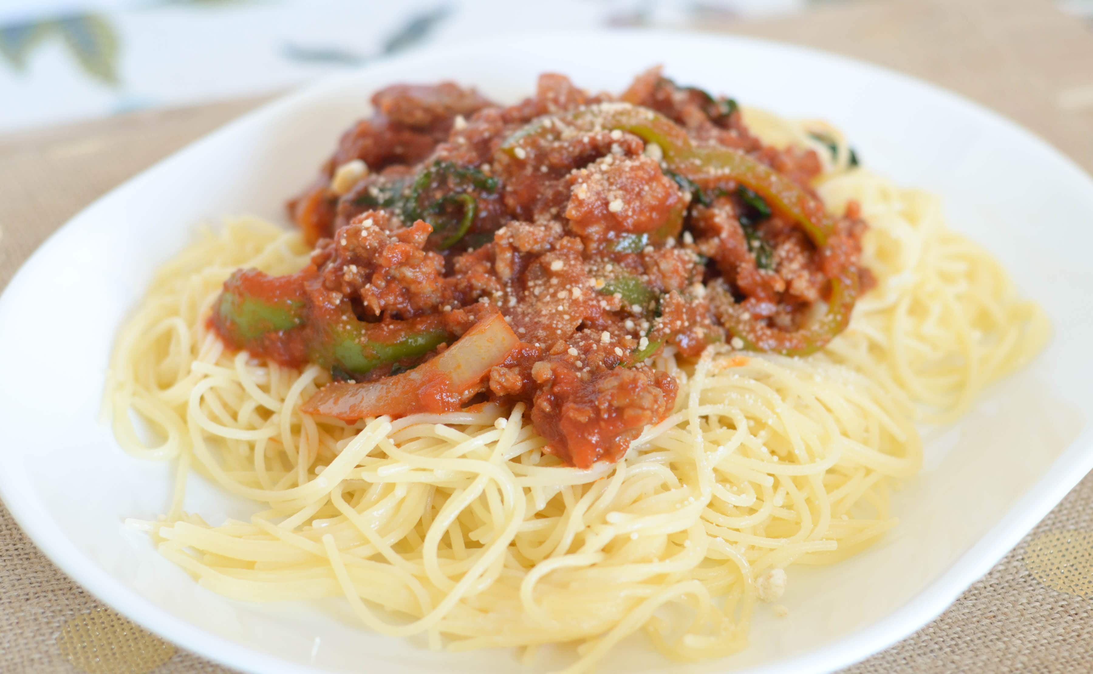 Loaded Italian Sausage Spaghetti