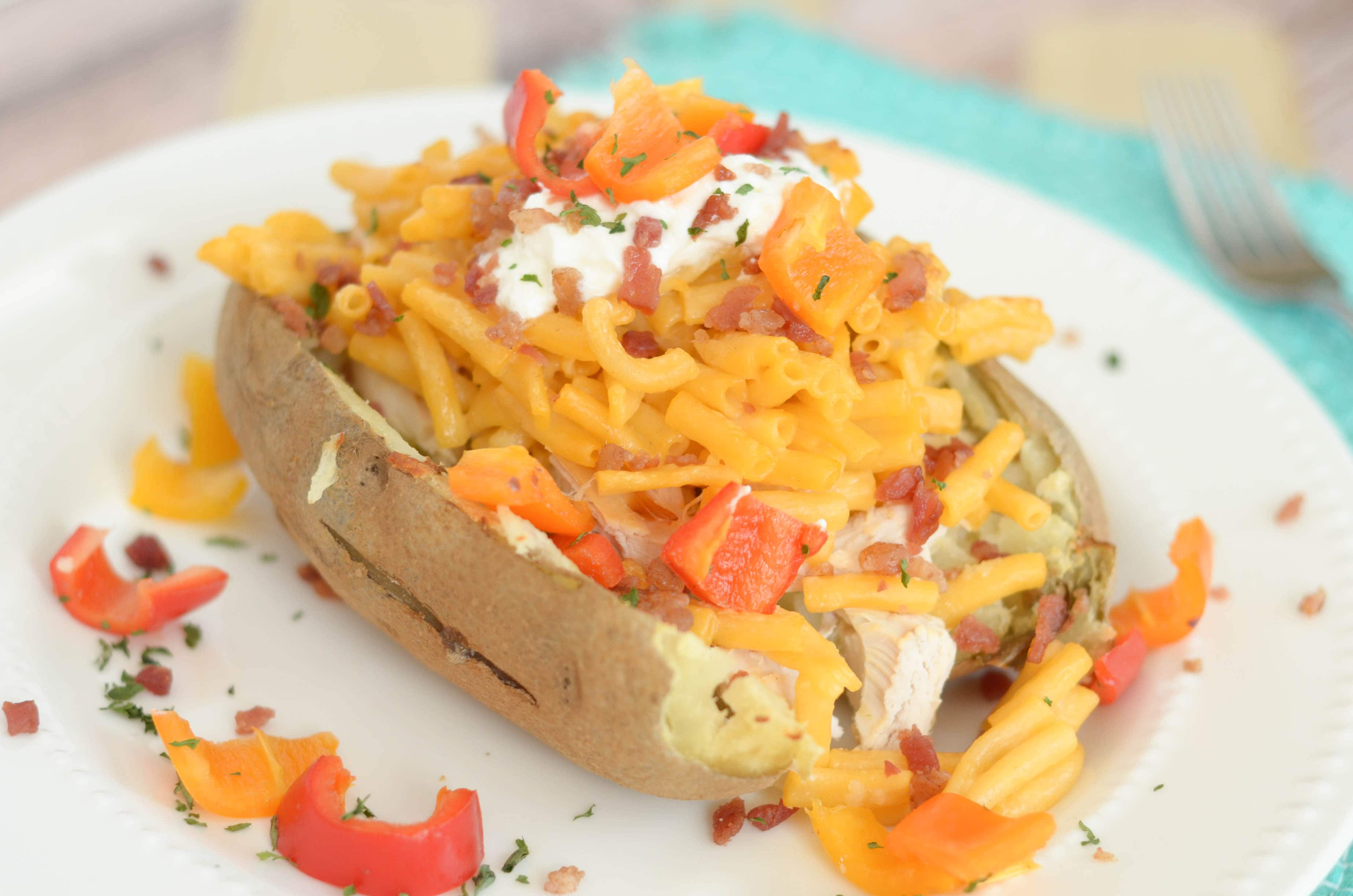 Macaroni & Cheese Stuffed Baked Potatoes