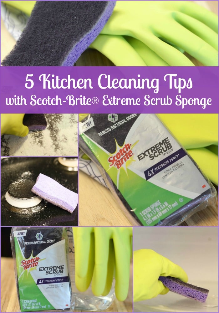 Kitchen Cleaning with Scotch-Brite Extreme Scrub Sponge