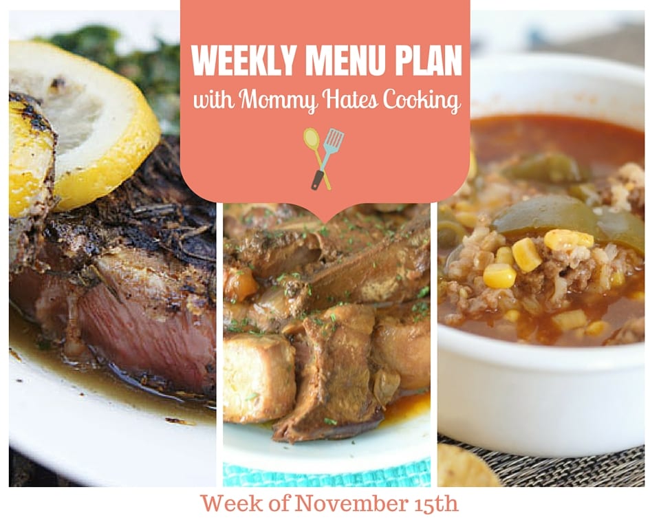 Weekly Menu Plan – Week of 11/15