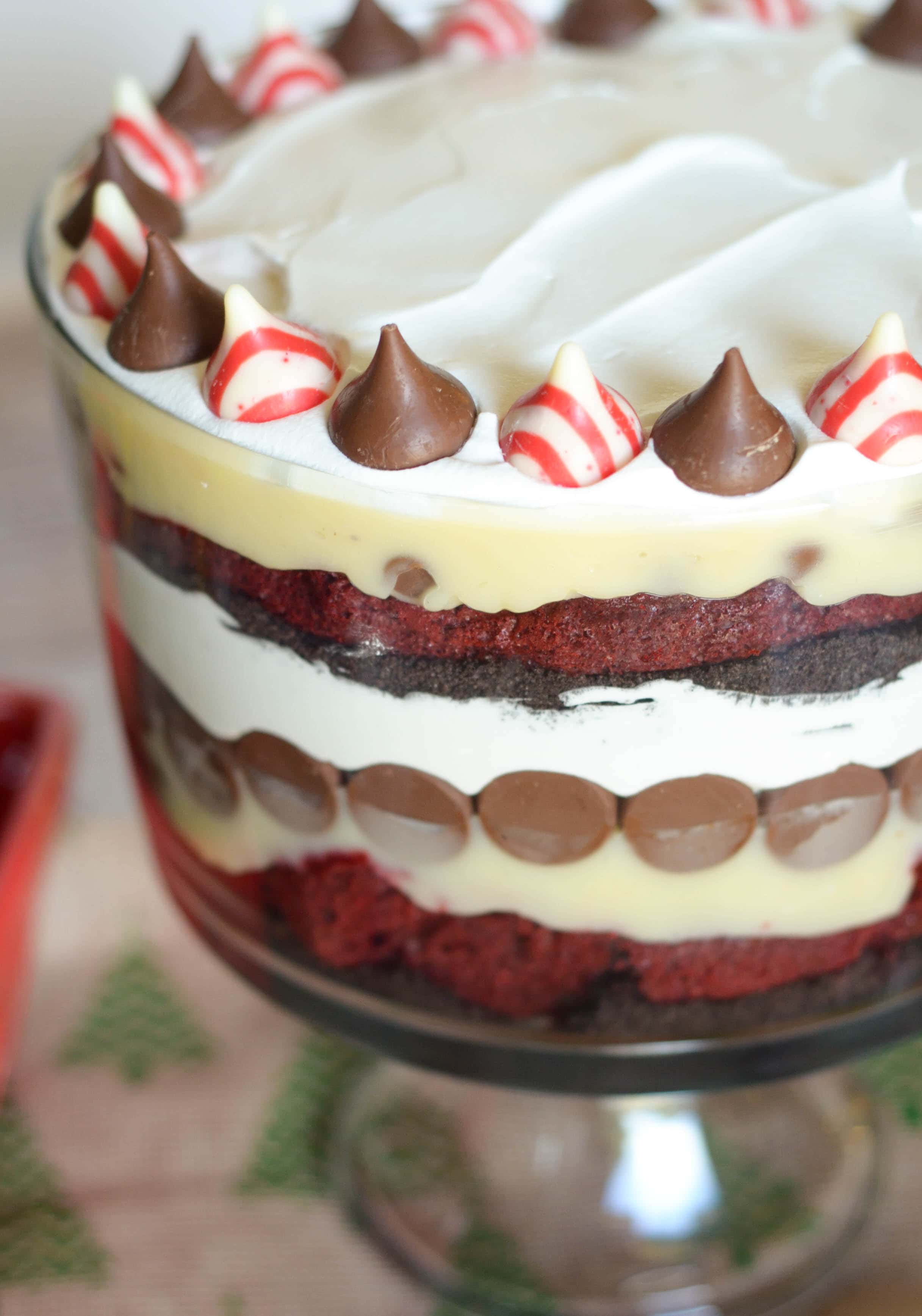 Red Velvet Cheesecake Kisses Trifle