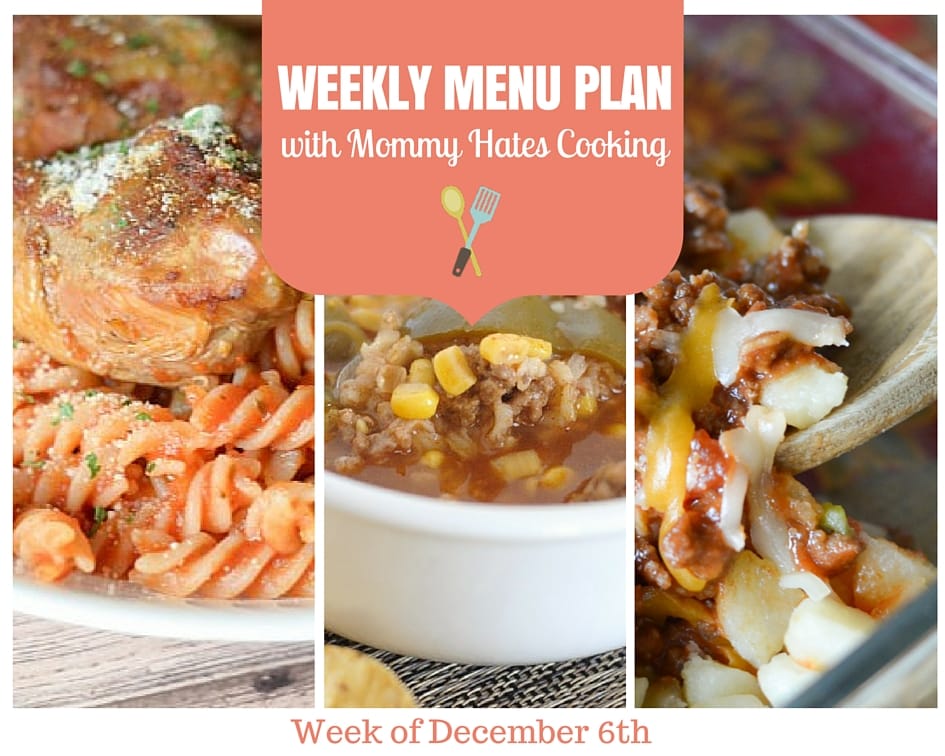 Weekly Menu Plan – Week of 12/6