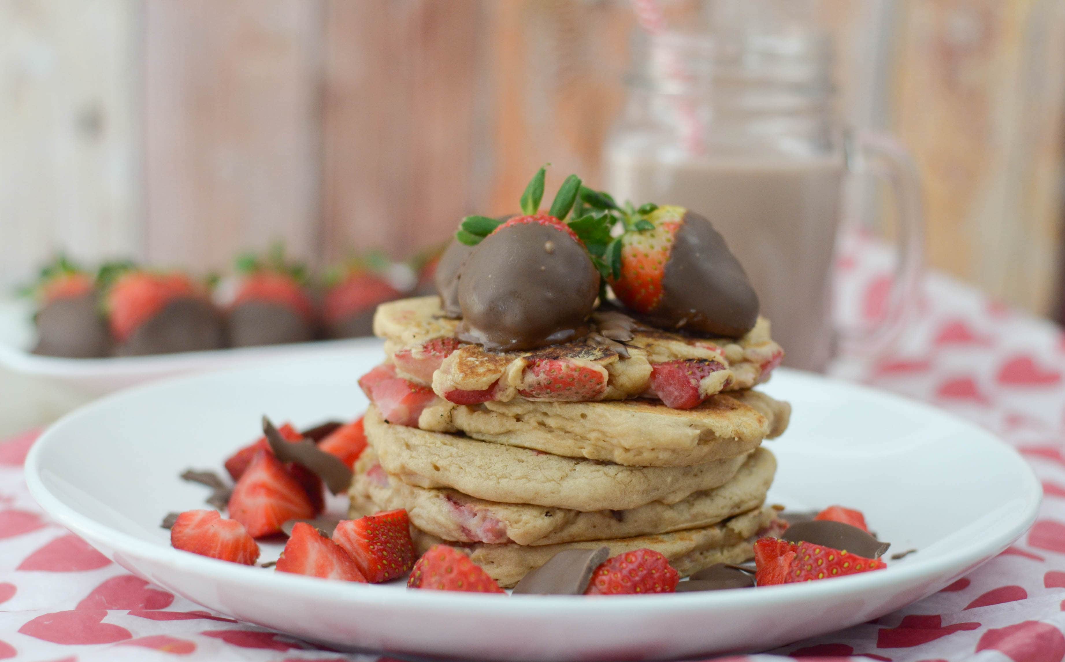 Chocolate Covered Strawberry Pancakes