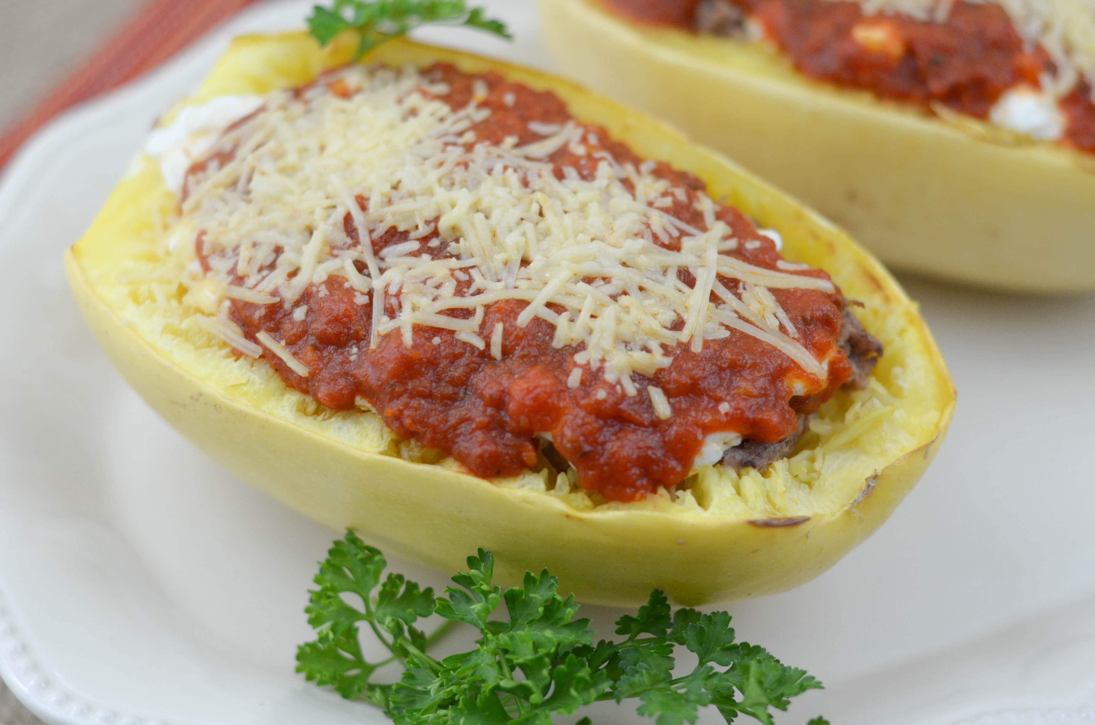 Lasagna Style Baked Spaghetti Squash