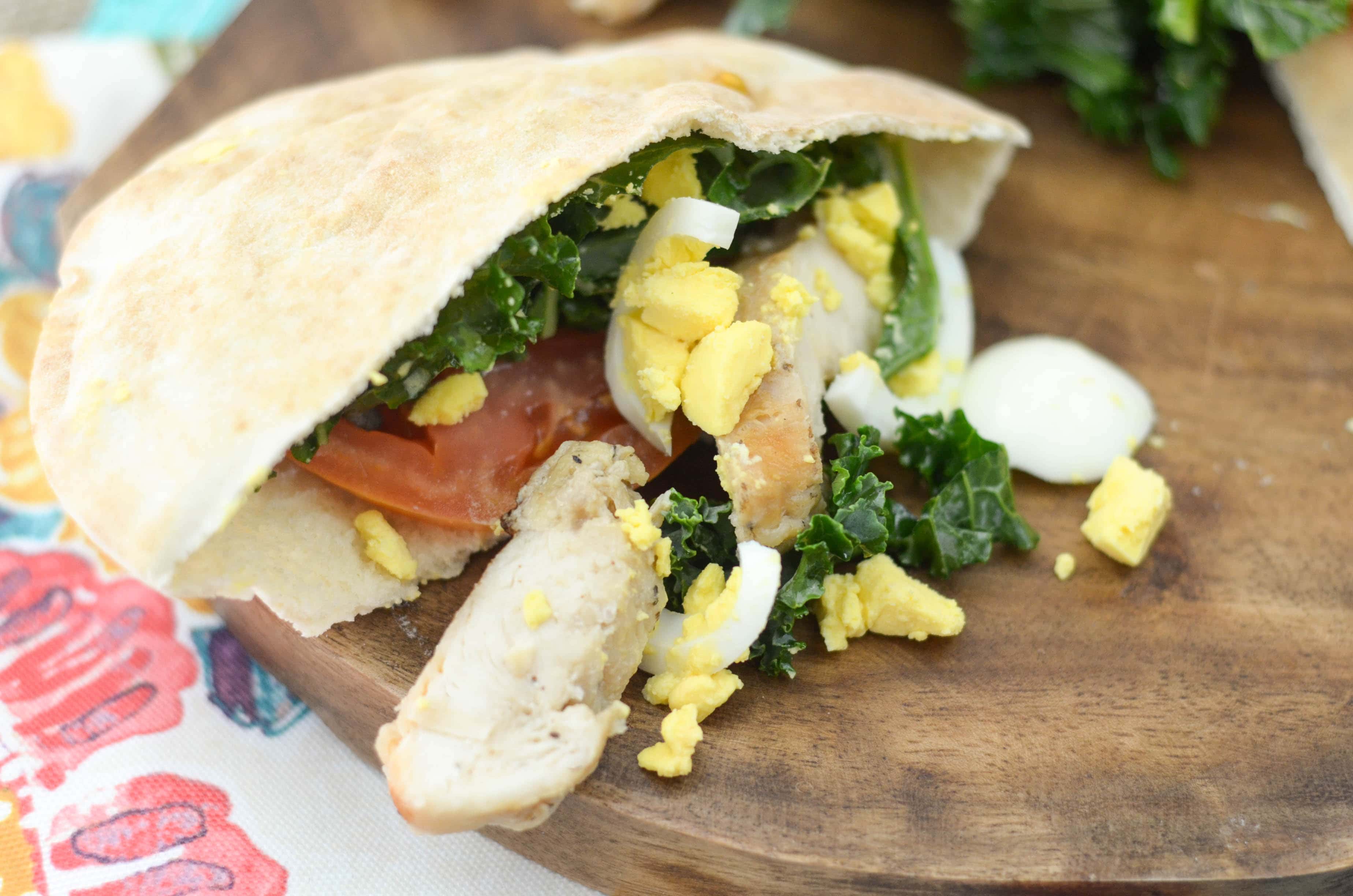 Grilled Chicken & Kale Pita Sandwich