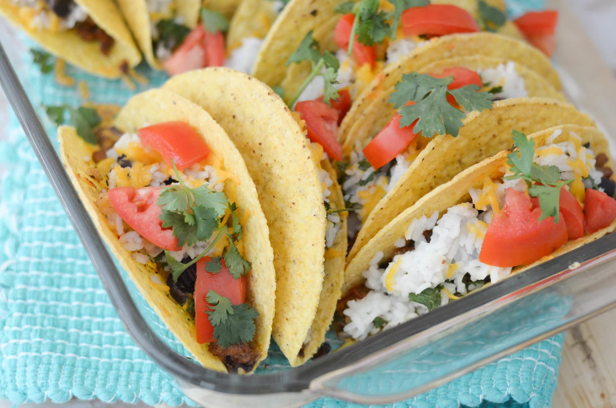 Baked Black Beans & Rice Tacos