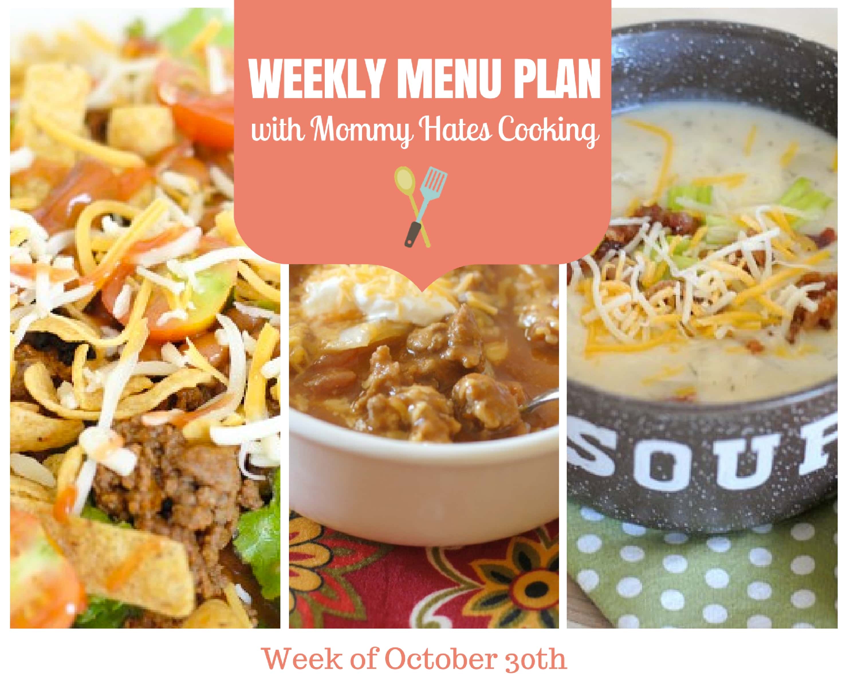 Weekly Menu Plan – Week of October 30th