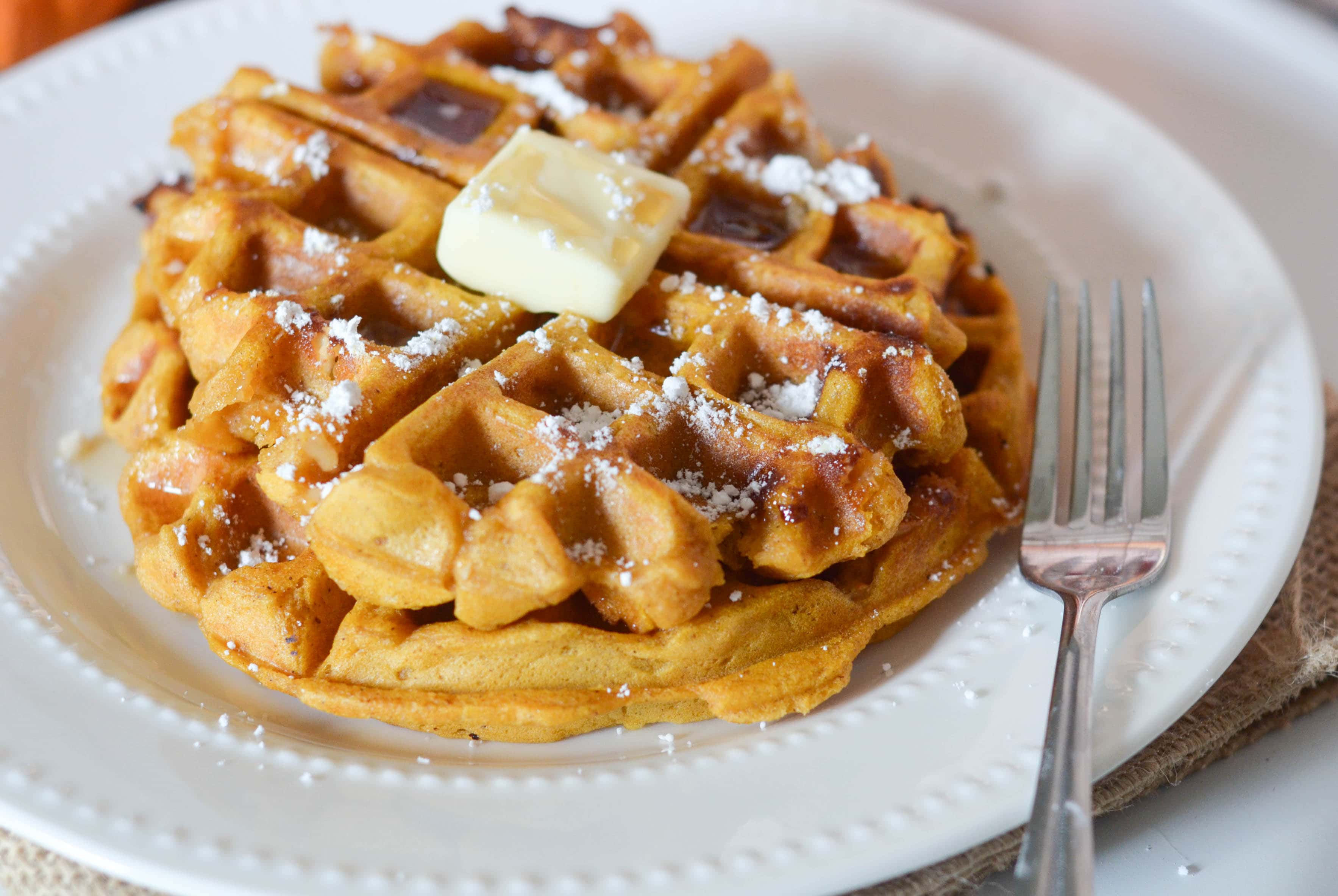 Pumpkin Chocolate Chip Waffles