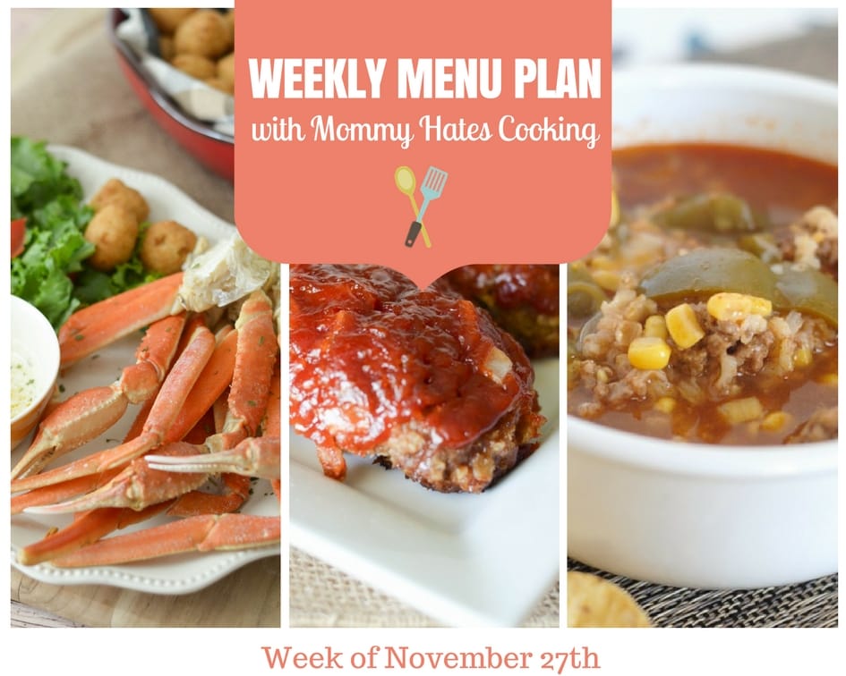 Weekly Menu Plan – Week of November 27th