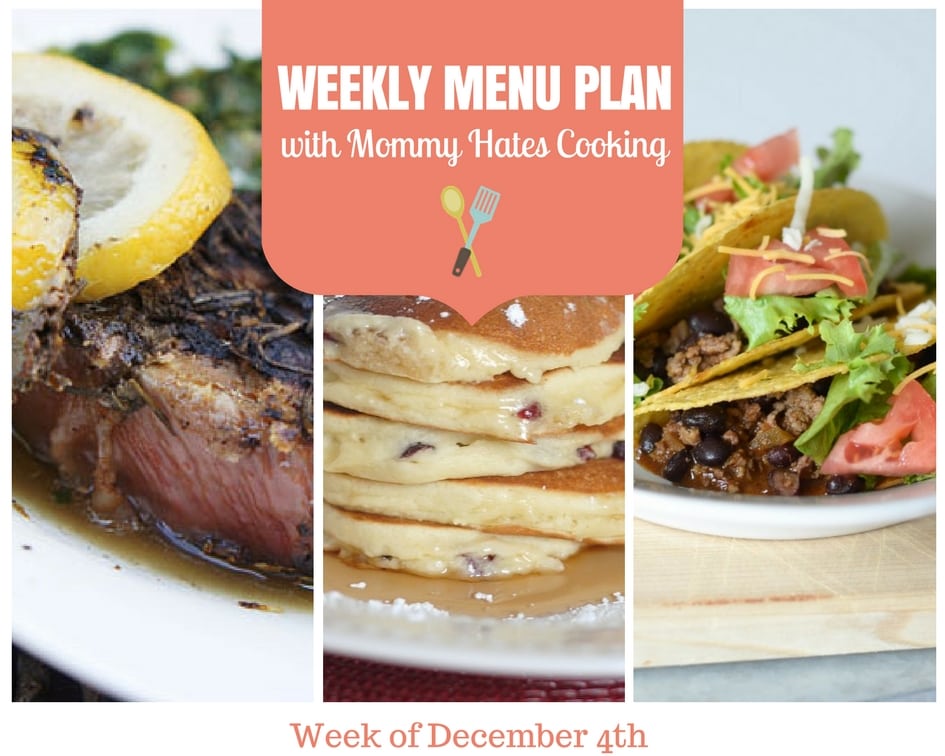 Weekly Menu Plan – Week of December 4th
