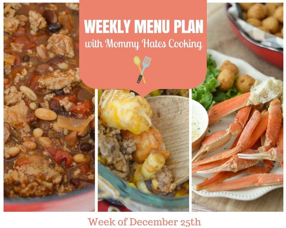 Weekly Menu Plan – Week of December 25th