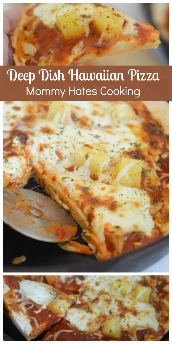 Deep Dish Hawaiian Pizza #RaguTailgating #ad