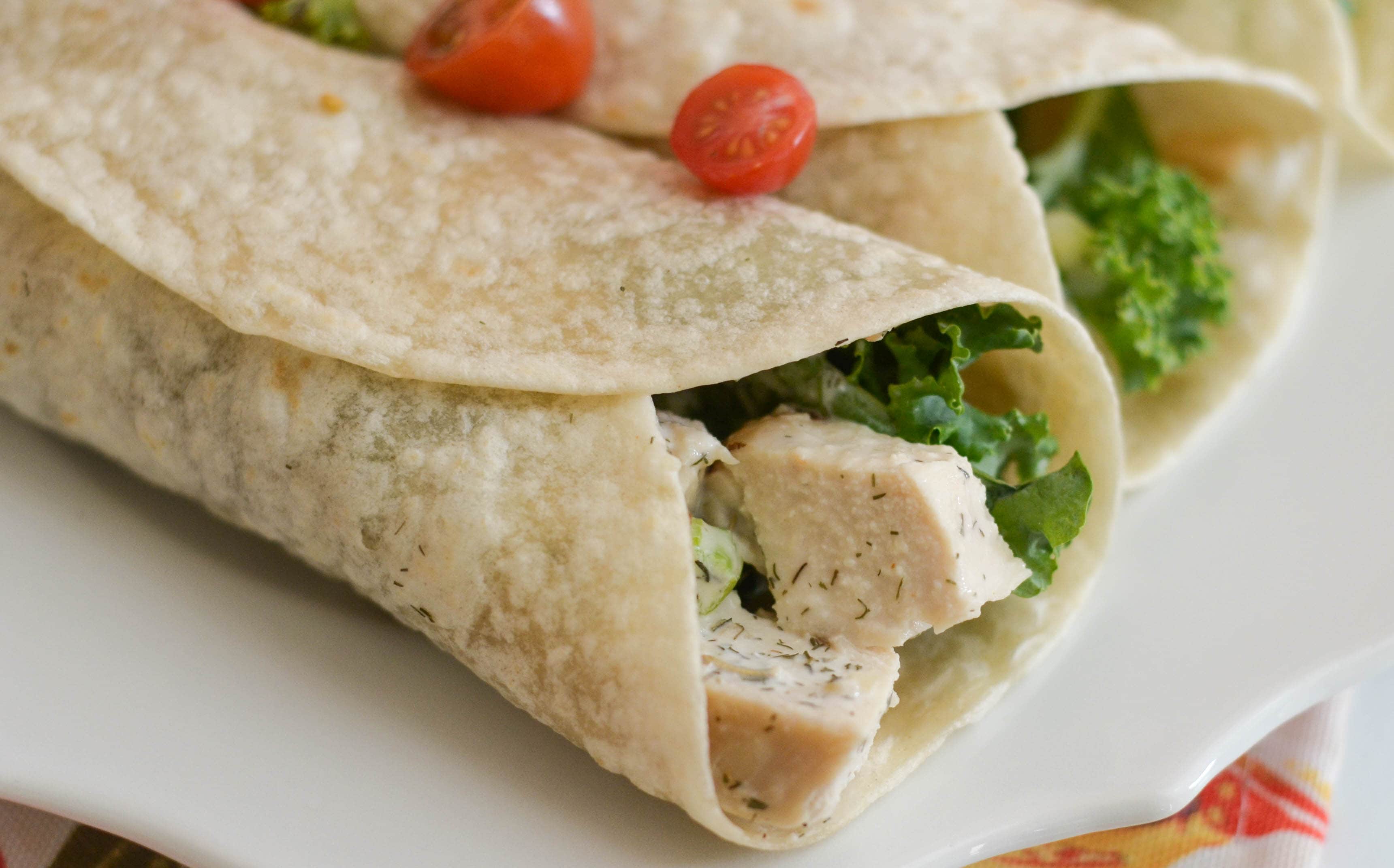 Zesty Italian Chicken Salad Wraps