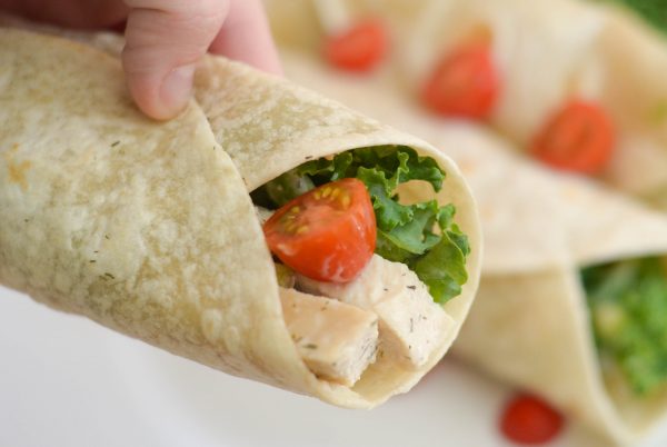 Zesty Italian Chicken Salad Wraps