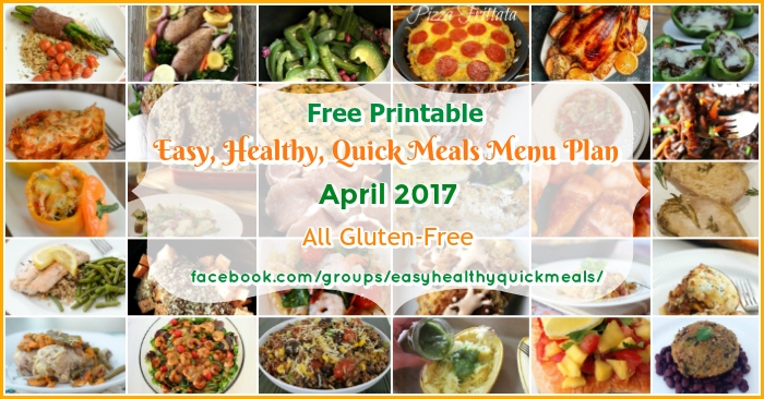 Gluten-Free Easy, Healthy, & Quick Monthly Menu Plan