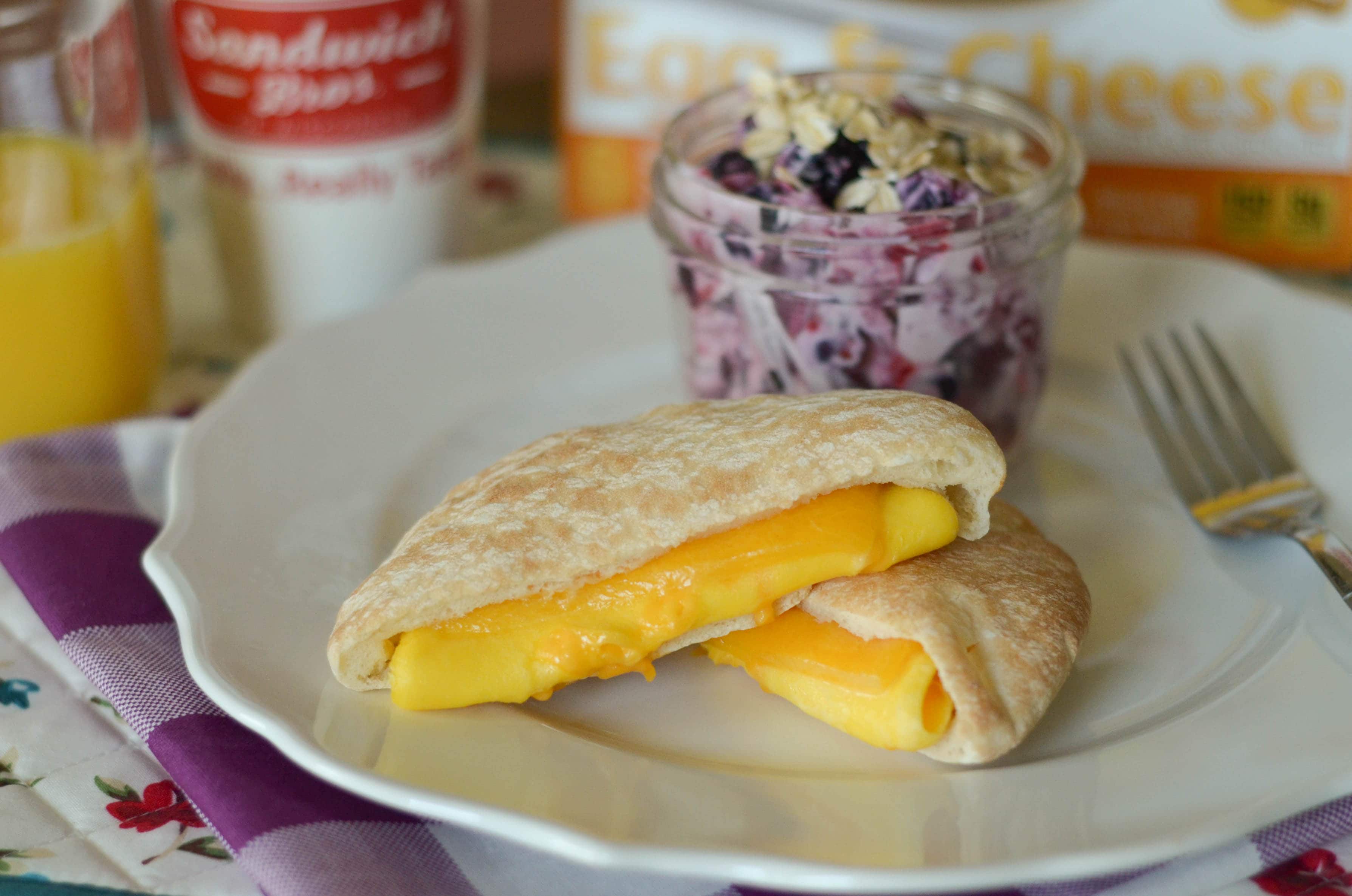 Yogurt Fruit Salad with Egg & Cheese Sandwiches