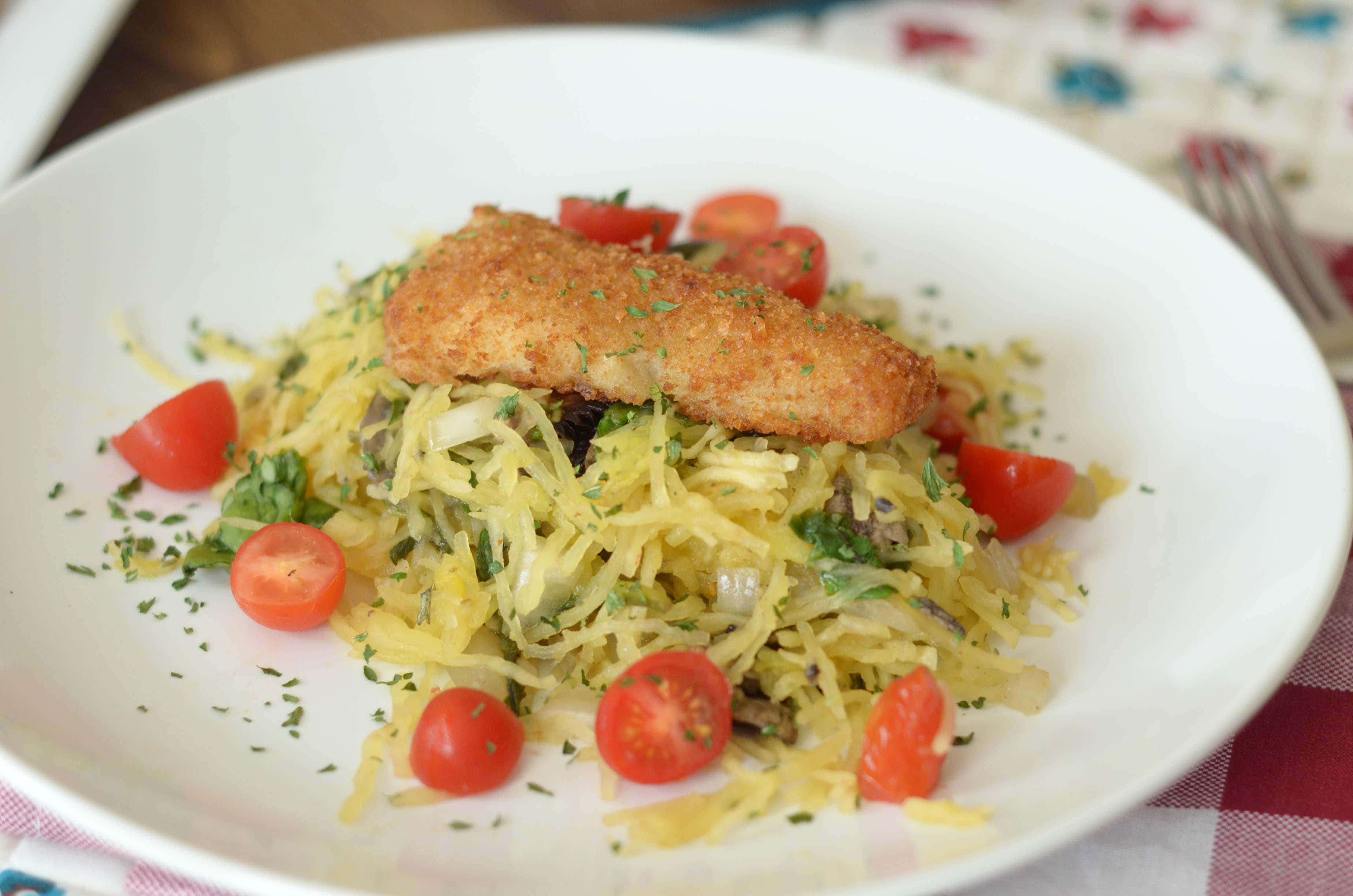 Potato Crunch Fillet Spaghetti Squash Sauté