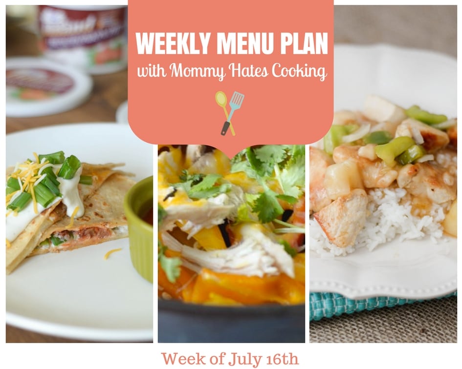 Weekly Menu Plan – Week of July 16th